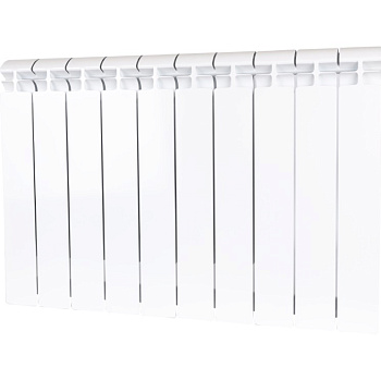 Радиатор биметалл STOUT ALPHA 500 10 секций боковое подключение БЕЛЫЙ RAL9016